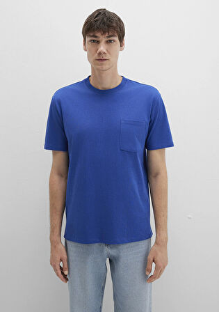 Cep Detaylı Mavi Tişört 066248-70907