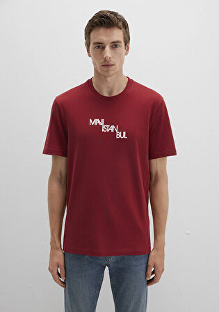 Mavi İstanbul Baskılı Kırmızı Tişört 0612274-89065