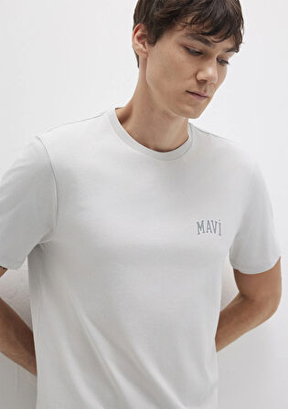 Mavi Logo Baskılı Gri Tişört 0611714-70074