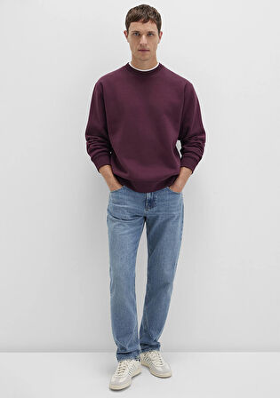 Bisiklet Yaka Bordo Basic Sweatshirt 0S10276-70434