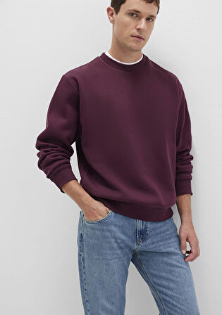 Bisiklet Yaka Bordo Basic Sweatshirt 0S10276-70434