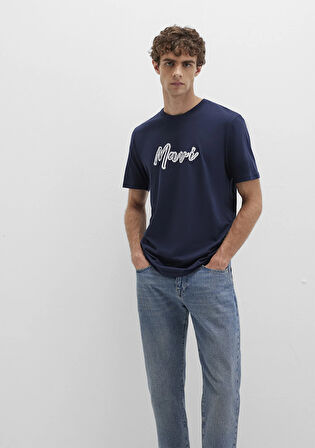 Mavi Baskılı Lacivert Tişört 0612935-70490