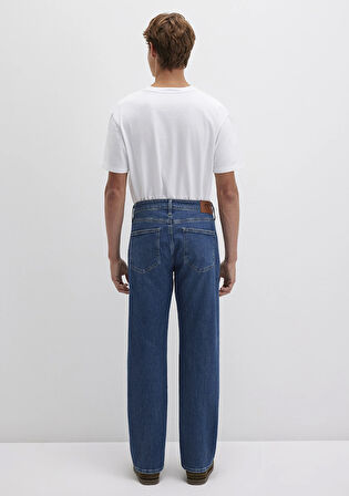 Lisbon Classic Denim Puslu Vintage Koyu Mavi Jean Pantolon 0010039-90818