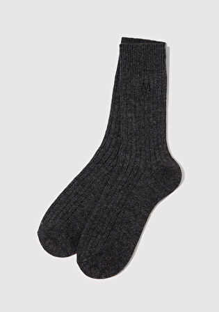 Yün Karışımlı Gri Bot Çorabı 0911999-24674
