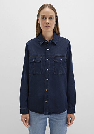Nia Gold Premium Mürekkep Mavi Jean Gömlek 1211137-90540