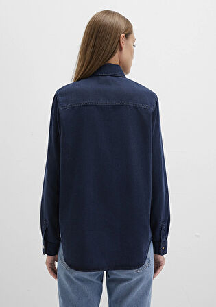 Nia Gold Premium Mürekkep Mavi Jean Gömlek 1211137-90540