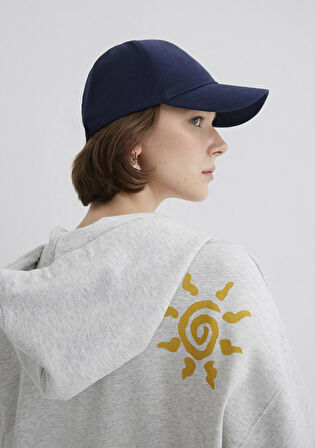 İndigo Turtles Baskılı Kapüşonlu Gri Sweatshirt 1S10382-87033