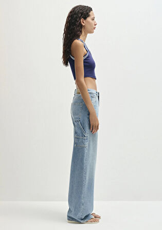 Biye Detaylı Lacivert Crop Atlet 1613435-70495