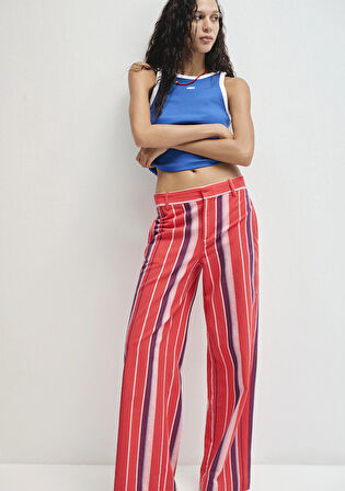 Çizgili Mavi Pantolon 1011051-90772