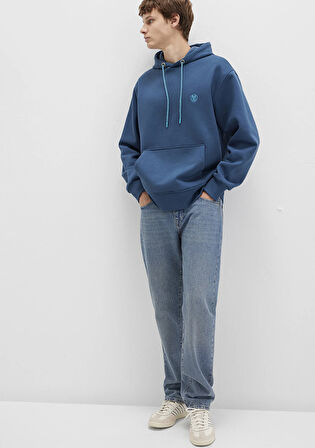 Mavi Logo Nakışlı Kapüşonlu Lacivert Sweatshirt 065809-90609