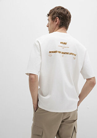 Baskılı Beyaz Tişört 0612913-84001