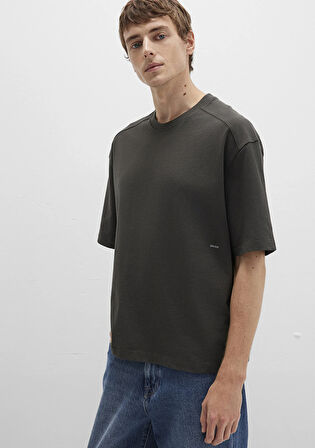 Bisiklet Yaka Gri Basic Tişört 0612909-70090