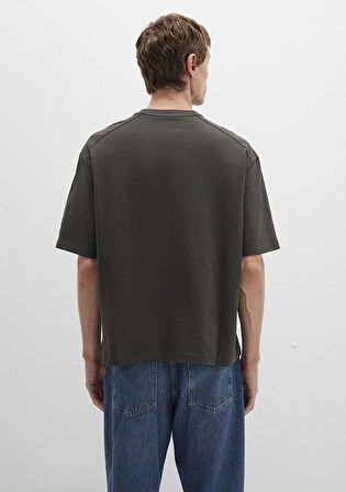 Bisiklet Yaka Gri Basic Tişört 0612909-70090