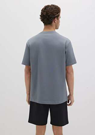 Mavi Baskılı Gri Tişört 0612897-80889