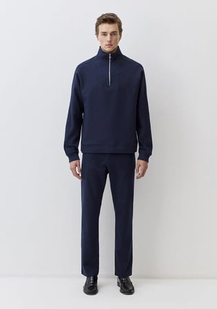 Yarı Fermuarlı Lacivert Sweatshirt 0S10376-70490