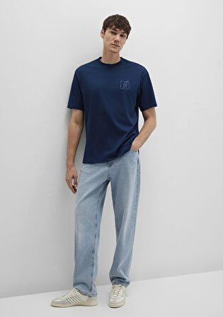 MJ Baskılı Lacivert Tişört 0612885-89353