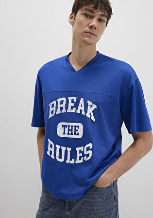 Baskılı Mavi Tişört 0612849-70907