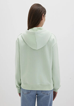 Kapüşonlu Yeşil Basic Sweatshirt 167299-71449