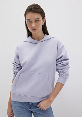Mavi 167299-70531 Kapüşonlu Lila Basic Sweatshirt