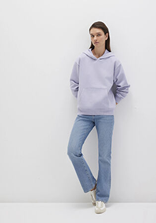 Mavi 167299-70531 Kapüşonlu Lila Basic Sweatshirt