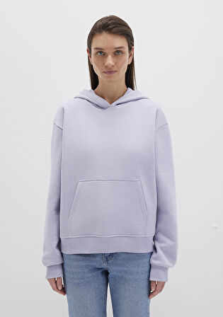 Mavi 167299-70531 Kapüşonlu Lila Basic Sweatshirt