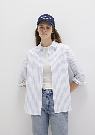 Çizgili Mavi Gömlek 1211197-90723