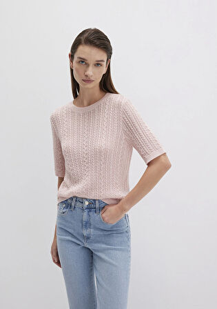 Kısa Kollu Pembe Kazak 1710702-90663