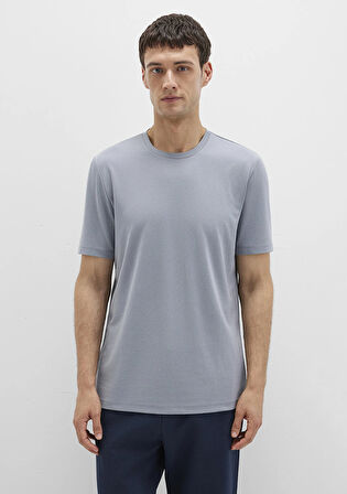 Bisiklet Yaka Mavi Basic Tişört 0612865-86584