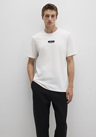 Mavi Black Baskılı Beyaz Tişört 0612873-70057