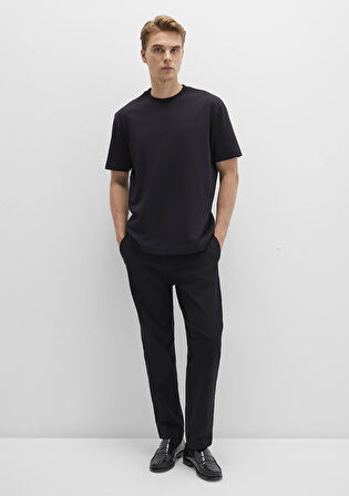 Bisiklet Yaka Siyah Basic Tişört 0612864-900