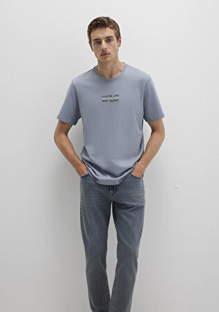 Mavi Black Baskılı Mavi Tişört 0612867-86584