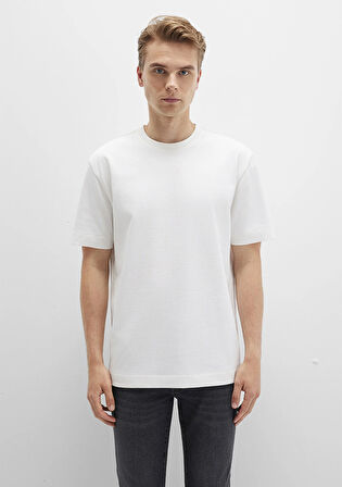 Bisiklet Yaka Ekru Basic Tişört 0612864-70057