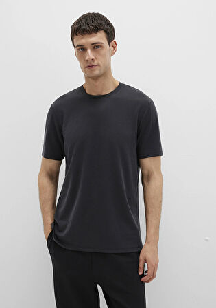 Bisiklet Yaka Siyah Basic Tişört 0612865-900