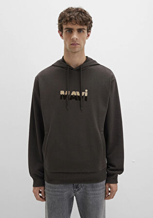 Mavi Logo Baskılı Kahverengi Sweatshirt 0S10395-70219