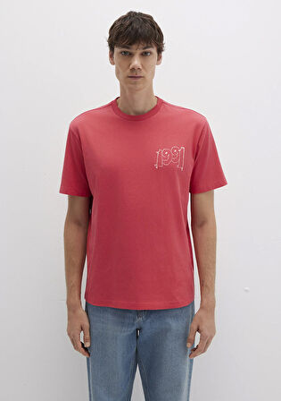 1991 Baskılı Pembe Tişört 0612908-71079