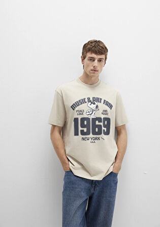 Snoopy Baskılı Beyaz Tişört 0612928-70322