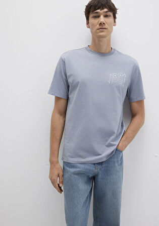 1991 Baskılı Mavi Tişört 0612908-86584