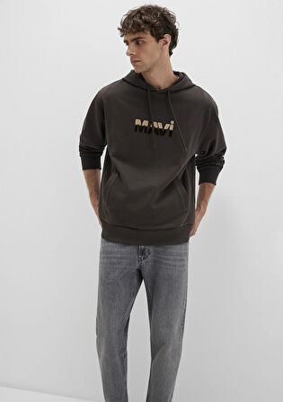 Mavi Logo Baskılı Kahverengi Sweatshirt 0S10395-70219