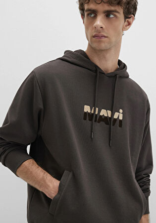Mavi Logo Baskılı Kahverengi Sweatshirt 0S10395-70219