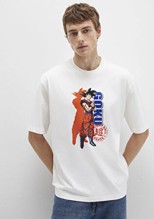 Dragon Ball Baskılı Beyaz Tişört 0612927-70057