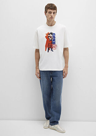 Dragon Ball Baskılı Beyaz Tişört 0612927-70057