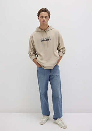 Mavi Logo Baskılı Bej Sweatshirt 0S10395-70004