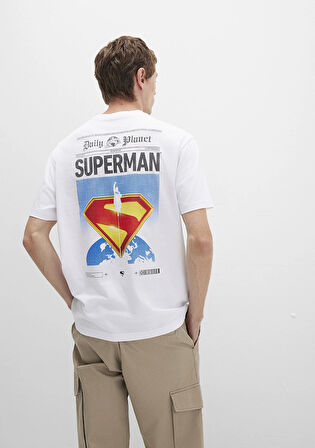 Superman Baskılı Beyaz Tişört 0612918-620