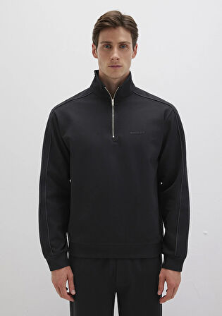Yarı Fermuarlı Siyah Sweatshirt 0S10387-900