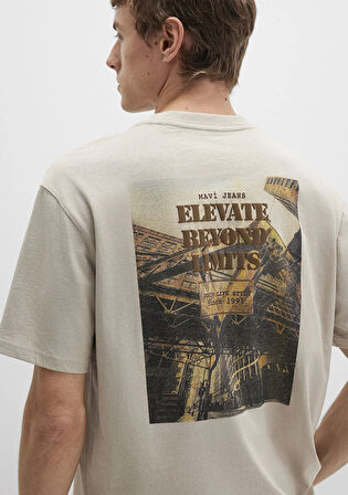 Baskılı Bej Tişört 0612837-70039