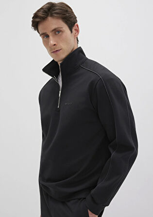 Yarı Fermuarlı Siyah Sweatshirt 0S10387-900