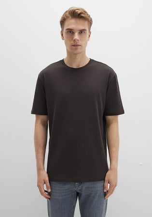 Bisiklet Yaka Kahverengi Basic Tişört 0611596-70219