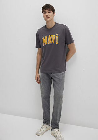 Mavi Logo Baskılı Gri Tişört 0611711-70088