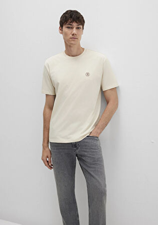 Mavi Logo İşlemeli Bej Basic Tişört 067074-70072