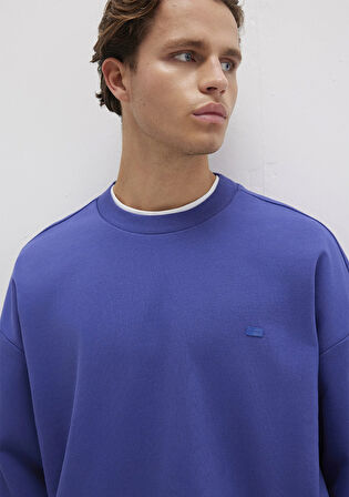 Bisiklet Yaka Mavi Sweatshirt 0S10415-70695